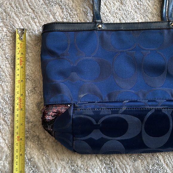 Coach Navy zippered bag with sequin details - Picture 9 of 13